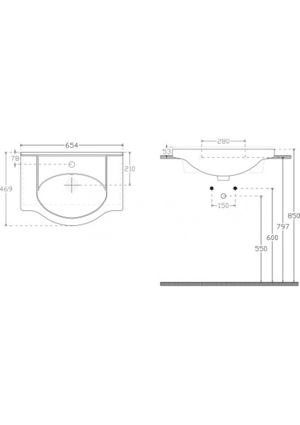 Ece Banyo Tera Lavabo 66 cm