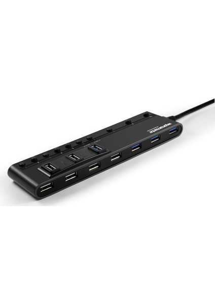 Masterhub USB Hub Çoklayıcı 10 USB Girişli Anahtarlı LED Göstergeli Hızlı