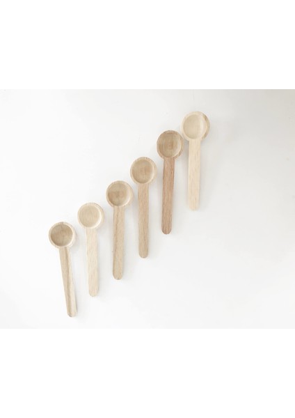 6'lı Ahşap Baharat Kaşığı- Baharat Küreği Mini