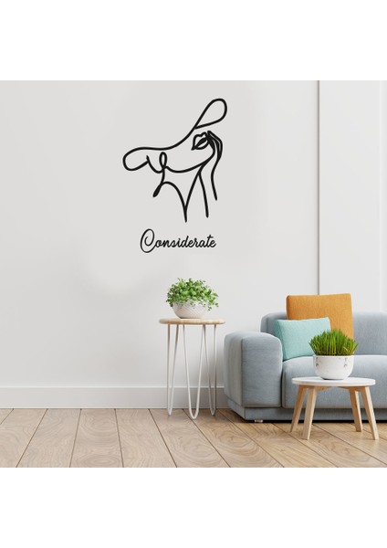El Yazısı Considensate Kadın Duvar Yazısı Sticker 60x40cm - Siyah
