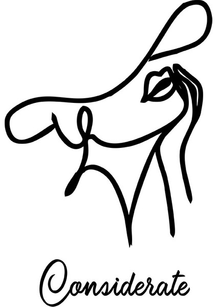 El Yazısı Considensate Kadın Duvar Yazısı Sticker 60x40cm - Siyah