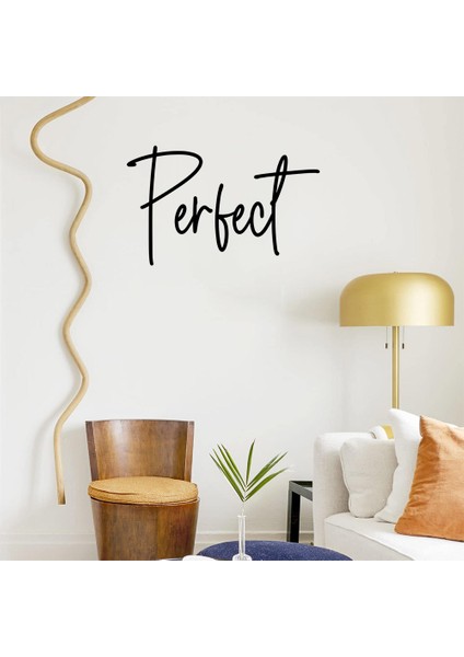 El Yazısı ile Yazılmış Perfeckt Duvar Yazısı Sticker 60x37cm - Siyah