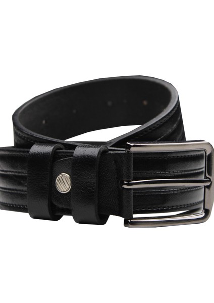 Erkek Yumuşak Lüks Deri Desenli Siyah Kemer modelleri