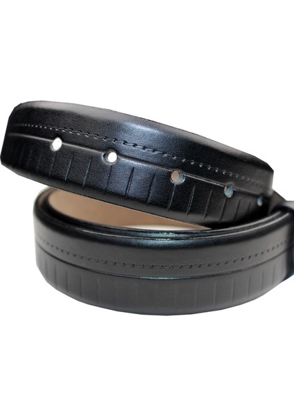 Erkek Suni Lüks Deri Desenli Mat Siyah Kemer modelleri