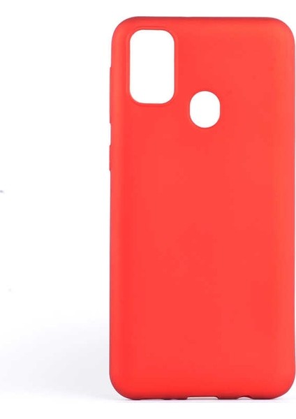 Samsung Galaxy M21 Kılıf Premier Silikon Esnek Koruma+Nano Glass Kırmızı