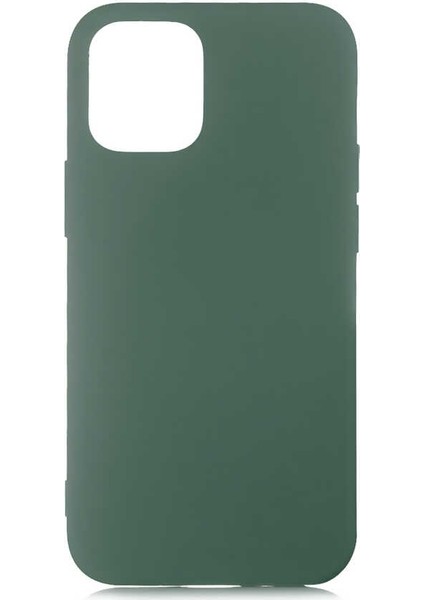 Apple iPhone 12 Mini Kılıf LSR Lansman Görünüm İçi Süet Silikon Koyu Yeşil