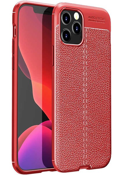 - Apple iPhone 12 Pro - Kılıf Auto Focus Karbon Niss Silikon Kapak - Kırmızı