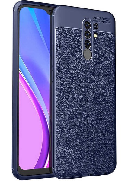 - Xiaomi Redmi 9 - Kılıf Deri Görünümlü Auto Focus Karbon Niss Silikon Kapak