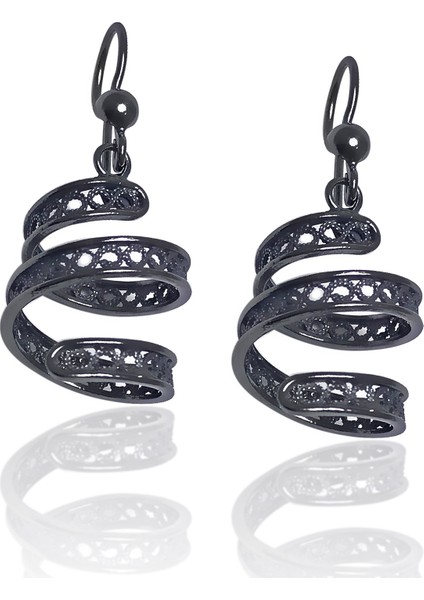 Avize Model Oksitli Telkari Gümüş Küpe