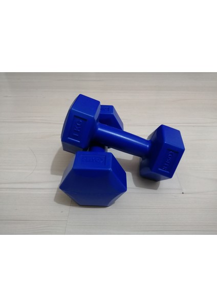 1 kg Plastik Lacivert Dambıl Seti