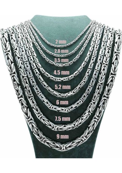 925 Ayar Gümüş 2mm Erkek Kral Zincir Kolye fırsatları