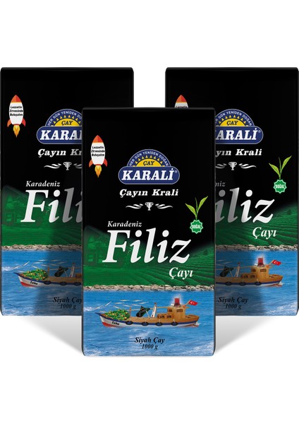 Karali Çay Karadeniz Filiz Dökme Çay 1 kg x 3'lü