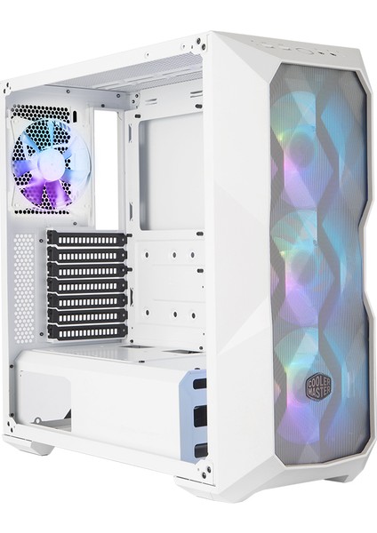 Cooler Master MasterBox TD500 Beyaz ARGB 4x120mm Fanlı, Tempered Glass, Kristal Mesh Ön panelli MidTower Kasa (MCB-D500D-WGNN-STU)