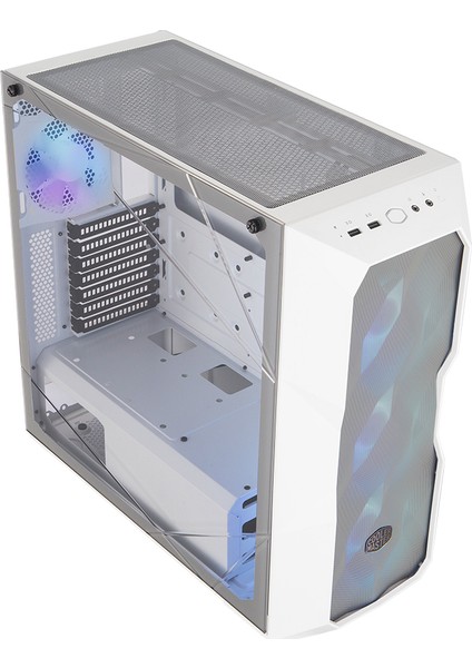 Cooler Master MasterBox TD500 Beyaz ARGB 4x120mm Fanlı, Tempered Glass, Kristal Mesh Ön panelli MidTower Kasa (MCB-D500D-WGNN-STU)