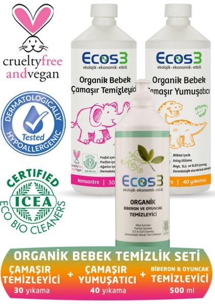 Organik Bebek Temizlik Seti ( 3 Ürün)