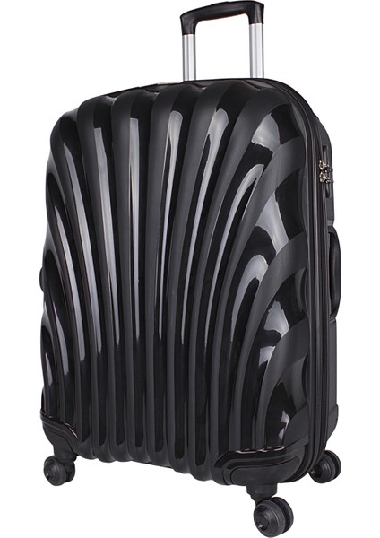 Shell Silikon Kırılmaz Orta Boy Valiz Siyah