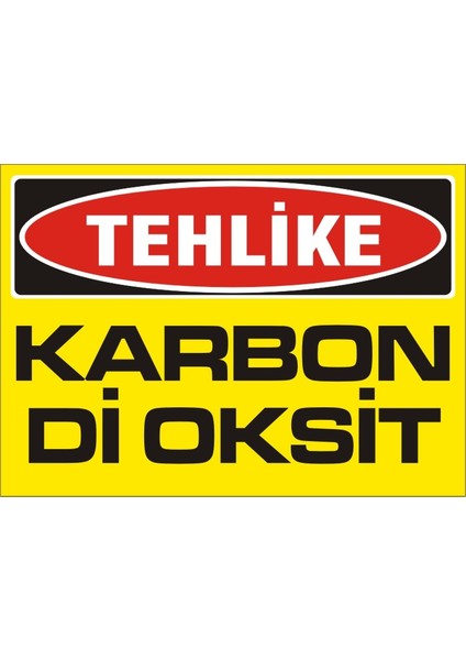Tehlike Karbondioksit 2.6 mm PVC Uyarı Levhası 25 x 35 cm