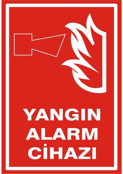 Yangın Alarm Cihazı (Kendinden Yapışkanlı Etiket) 17,5 x 25 cm