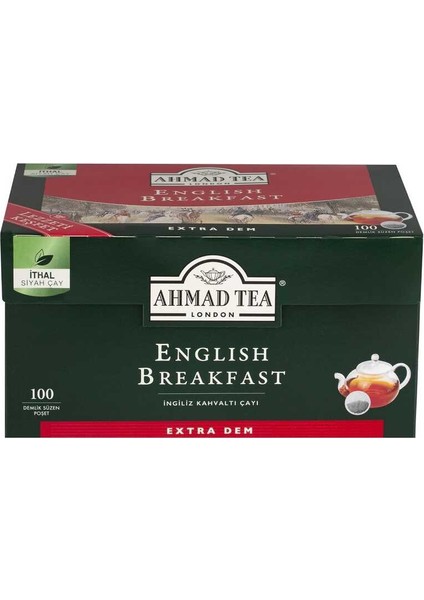 Ahmad Tea London English Breakfast Demlik Poşet Çay 3.2gr 100lü