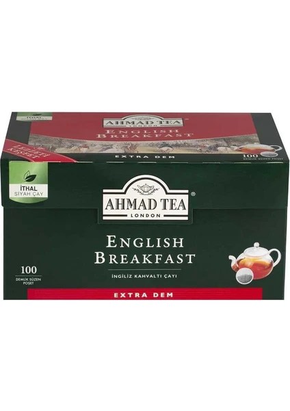 Ahmad Tea London English Breakfast Demlik Poşet Çay 3.2gr 100lü