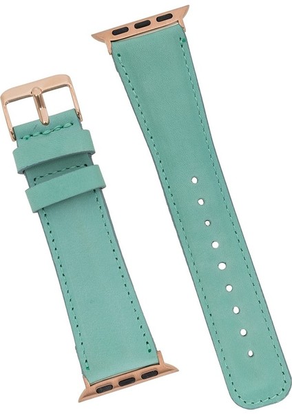 Apple Watch Uyumlu Deri Kordon 42-44MM Brn7 Yeşil fırsatları