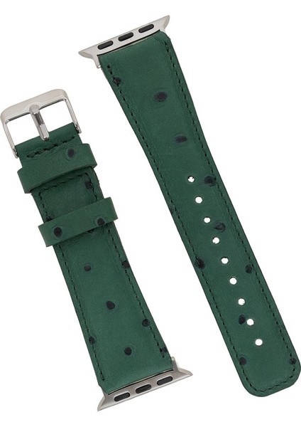 Apple Watch Uyumlu Deri Kordon 42-44MM De6 Yeşil fiyatları
