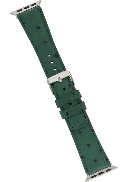 Apple Watch Uyumlu Deri Kordon 42-44MM De6 Yeşil modelleri