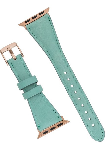 Apple Watch Uyumlu Deri Kordon 42-44MM Slim Brn7 Yeşil fırsatları