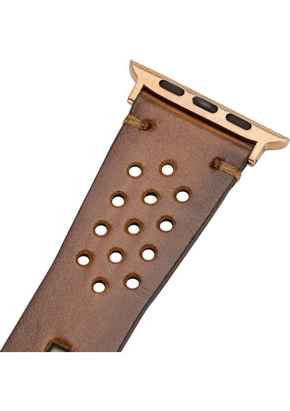 Vigo Sport Toka Apple Watch Uyumlu Deri Kordon 42-44MM RST2EF Taba modelleri