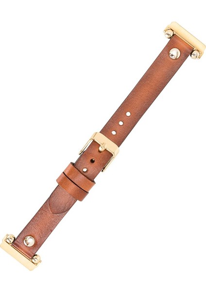 Fitbit Versa Deri Kordon Ferro Gold Troklu RST2EF Taba