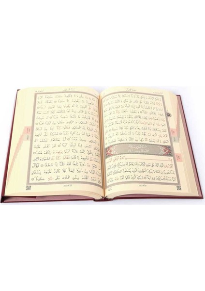 Orta Boy Kur'an-I Kerim (2 Renkli, Bordo, Mühürlü)