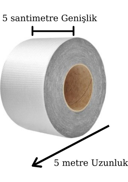 Yüksek Sıcaklık Dayanan Su Geçirmez Çatı Boru Duvar Çatlak Onarıcı Yapışkan Bant Folyo 5 cm