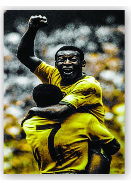 Ahşap Tablo Pele 1970 Brasile Italia