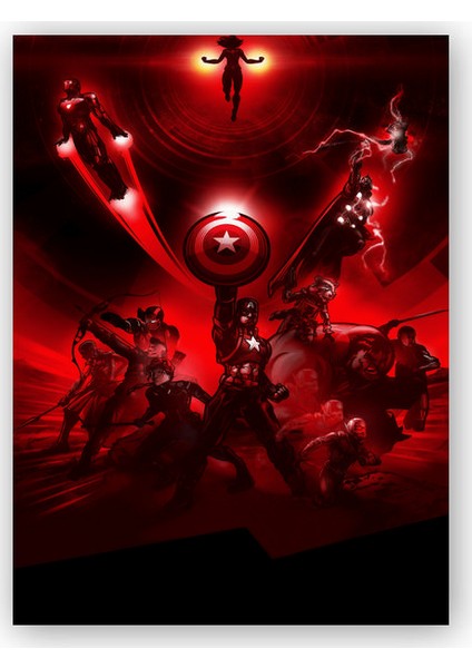 Ahşap Tablo Avengers Kızıl Mod