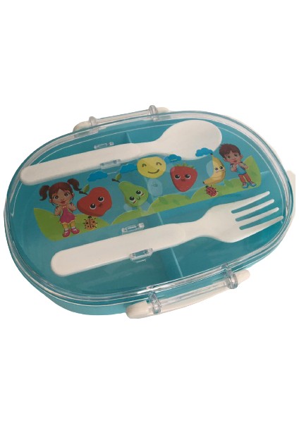 Oval Üç Bölmeli Beslenme Kabı