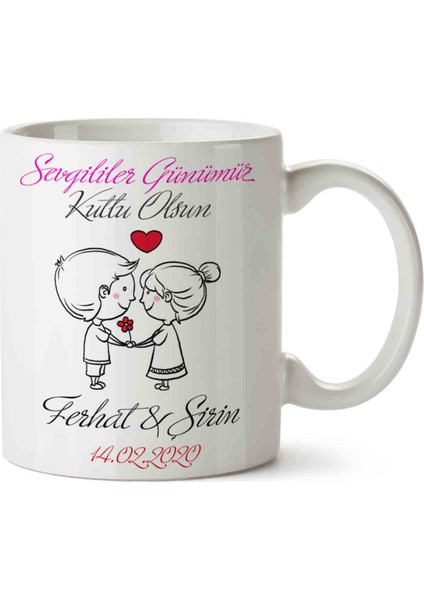 Yıldönümü Sevgililer Günümüz Kupa Bardak
