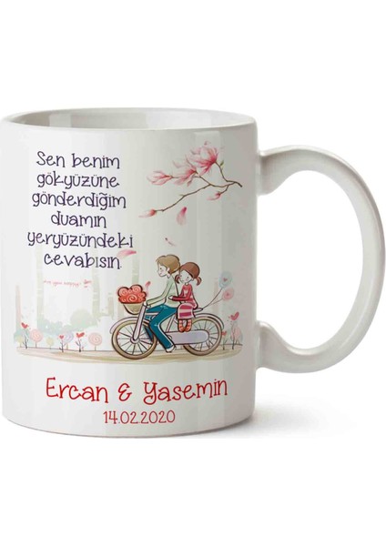 Gökyüzüne Gönderdiğim Duam Sevgililer Günü Kupa Bardak