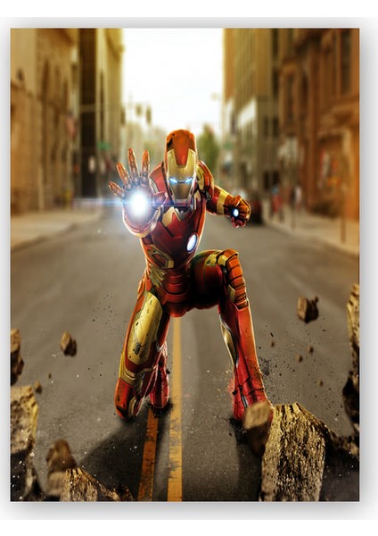Ahşap Tablo Avengers Iron Man Stop!