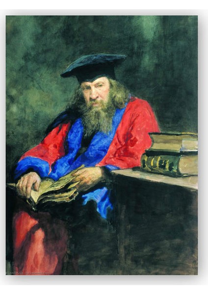 Ahşap Tablo Dmitriy Mendeleyev Çizim