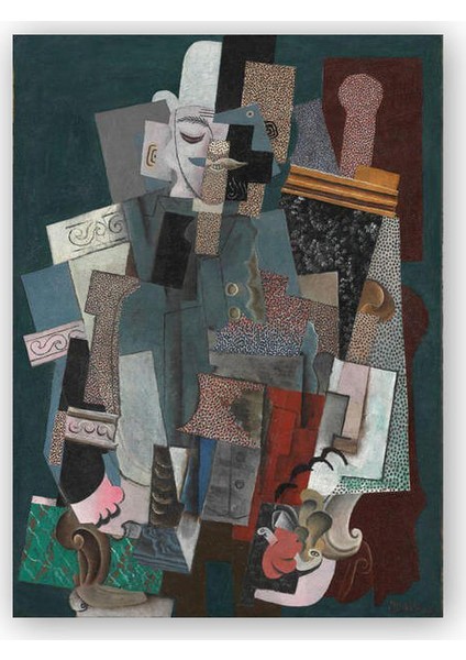 Ahşap Tablo Man with a Pipe, 1915 by Pablo Picasso