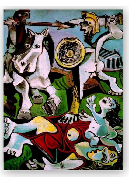 Ahşap Tablo The Rape of the Sabine Women, by Pablo Picasso 2