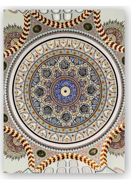 Ahşap Tablo Cami Tavan Süslemesi Çiniler