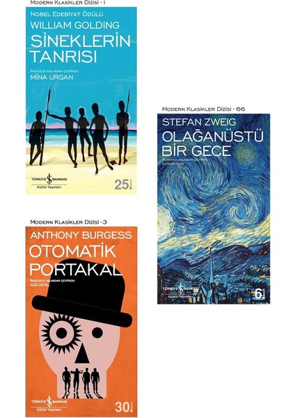 Sineklerin Tanrısı - Otomatik Portakal - Olağanüstü Bir Gece - 3 Kitap Set