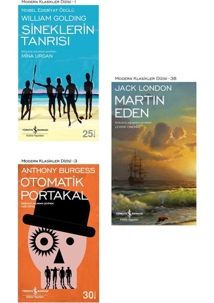 Sineklerin Tanrısı - Otomatik Portakal - Martin Eden - 3 Kitap Set