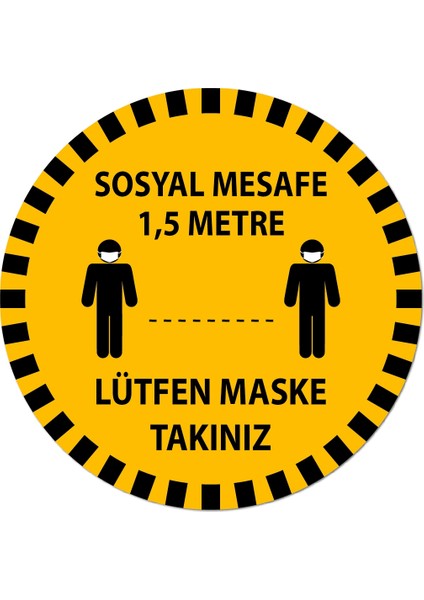 Sosyal Mesafe Stickeri 5 Çap:25cm