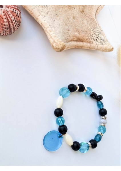 Mavi Murano Cam ve Doğaltaş Bileklik fiyatları