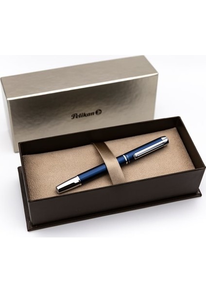 Peli̇kan İsme Özel Pelikan P40 Dolma Kalem Gümüş Mavi P40-GM