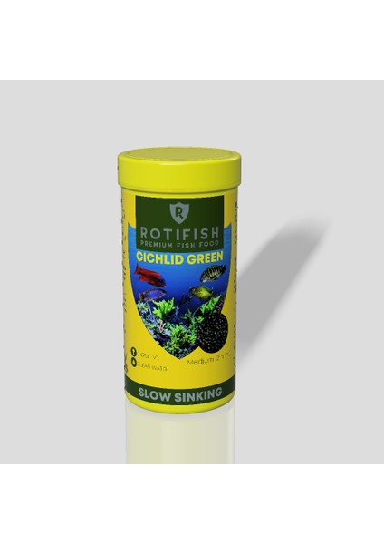 Cichlid Green Medium Batan Otçul Çiklit Balığı Yemi 500 ml 260 gr