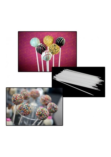 Cake Pops Çubuğu Beyaz - 100 Adet