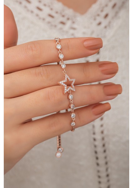 925 Ayar Asansörlü Yıldız Bileklik Kadın Gümüş Bileklik fiyatları
